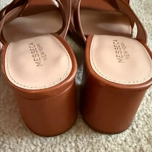 Messeca New York Women's Brown Slide Leather Thunder Sandals size 9.5 - Picture 9 of 14